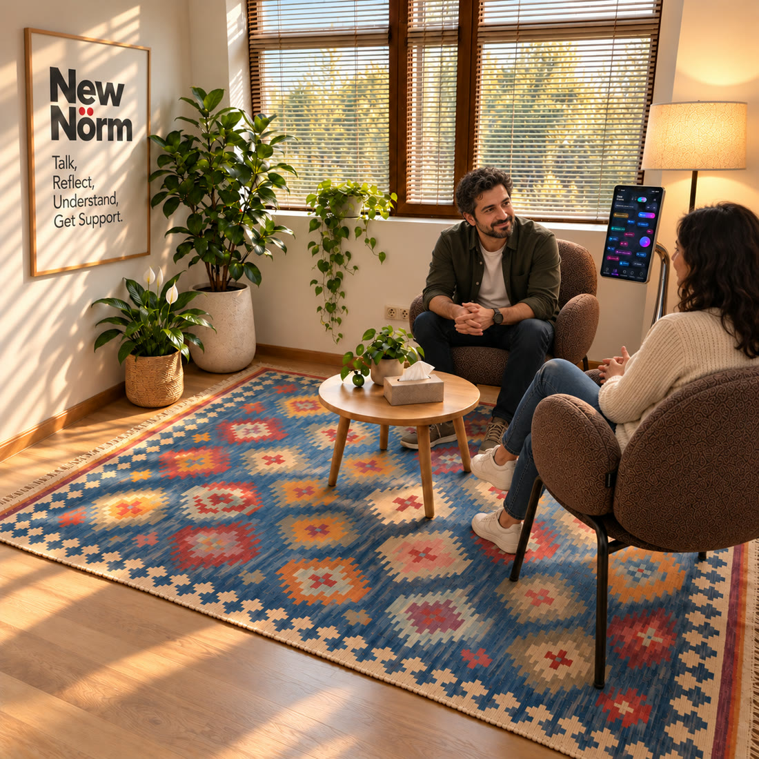 A session in progress, seen from above in a New Nörm therapy room